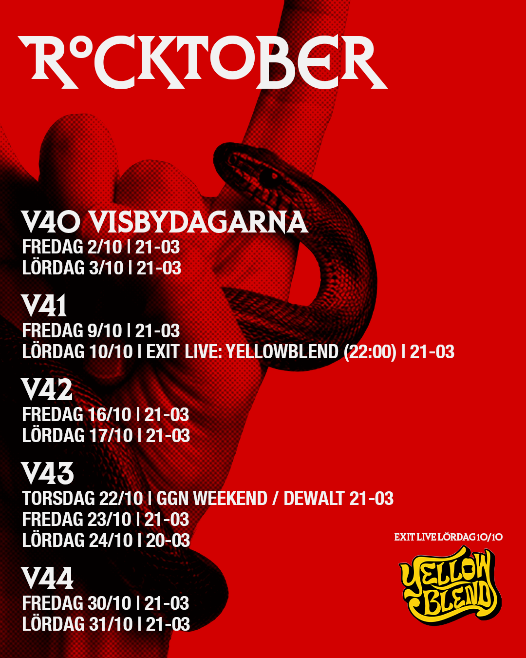 EXIT höstschema R°cktober